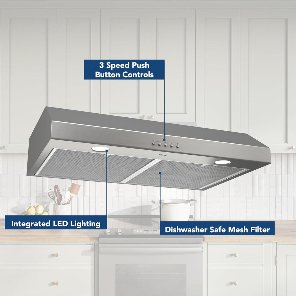Broan-NuTone Three-Speed Glacier Undercabinet Range Hood with LED Light, ADA Compliant wourant