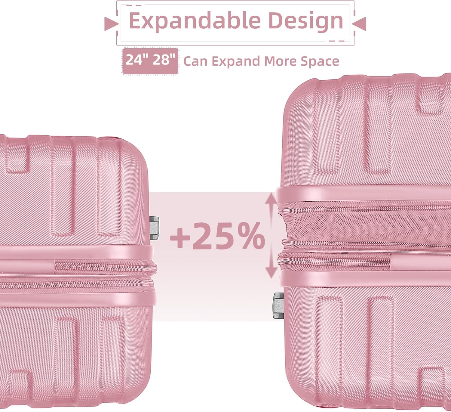 Luggage 6-piece hardshell expandable suitcase lightweight travel carry-on luggage set wourant