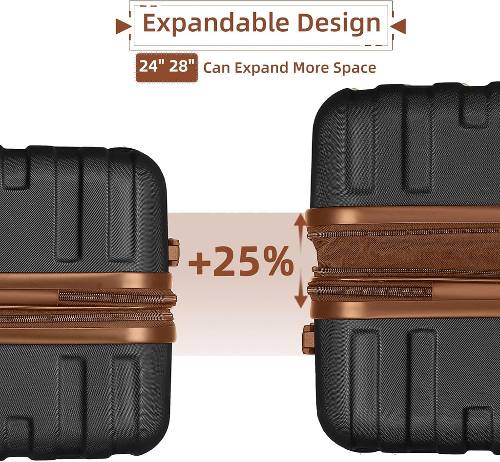 Luggage 6-piece hardshell expandable suitcase lightweight travel carry-on luggage set wourant