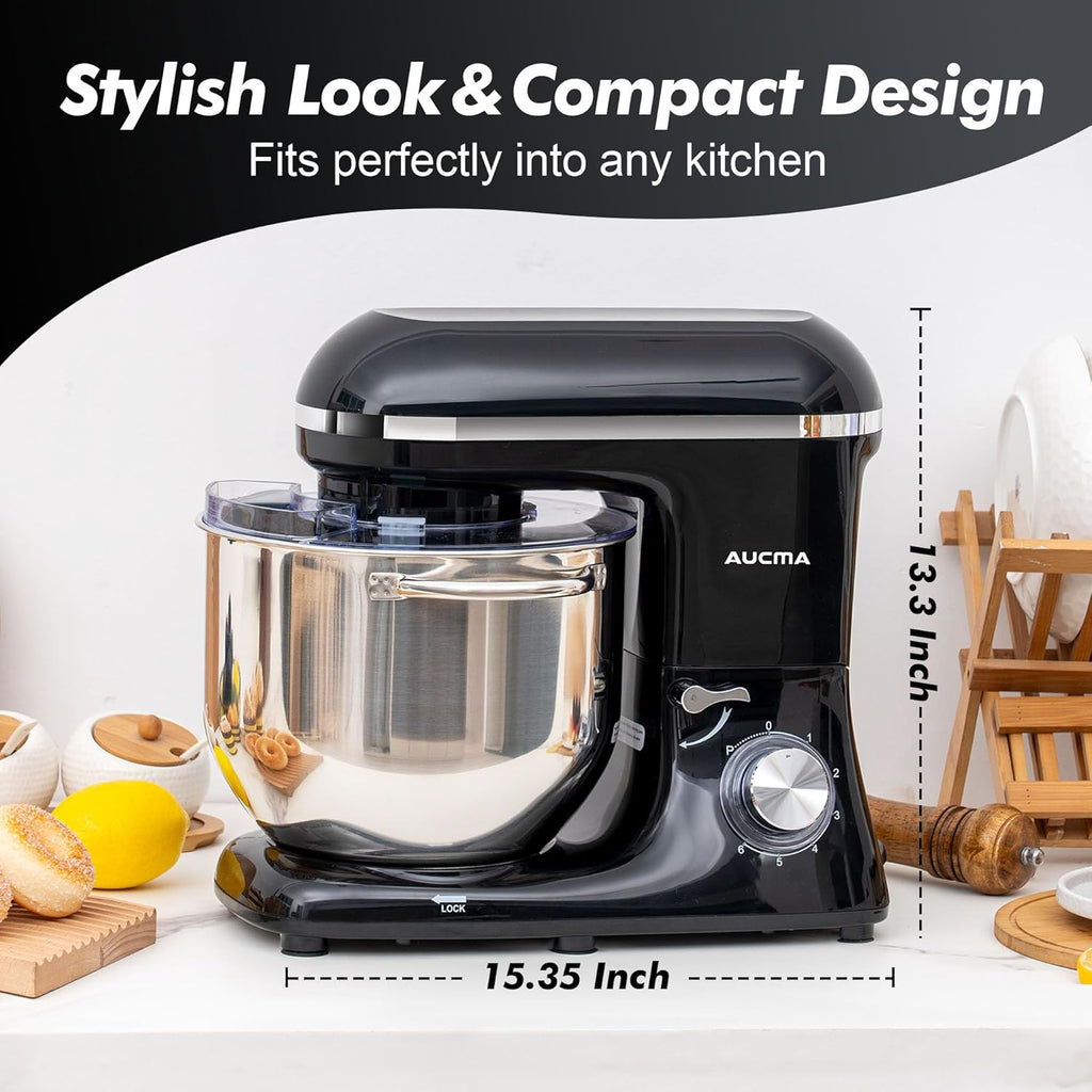 Aucma Stand Mixer,6.5-QT 660W 6-Speed Tilt-Head Food Mixer, Kitchen Electric Mixer with Dough Hook wourant