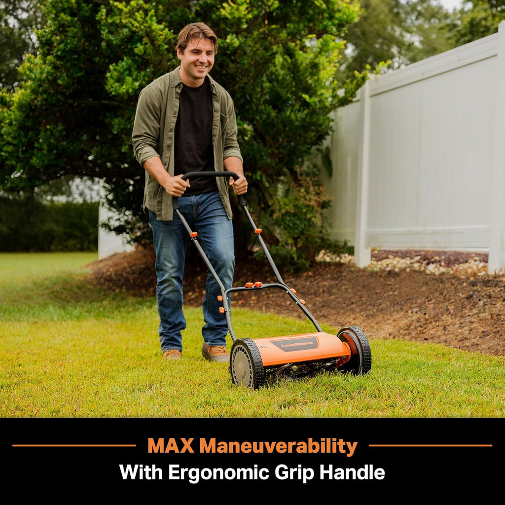 LawnMaster LMRM1801 Push Reel Lawn Mower 18-Inch 5-Blade wourant