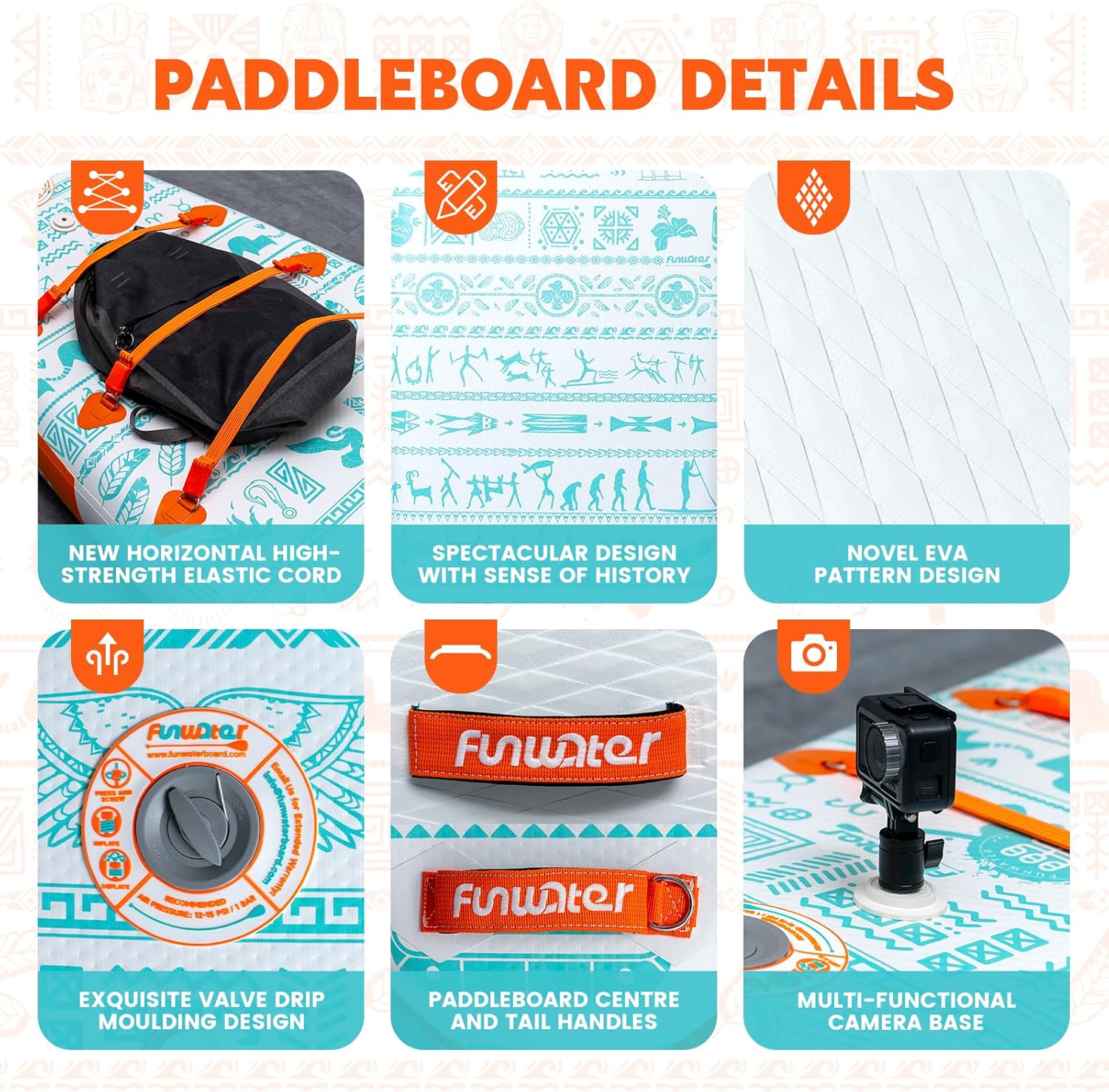 FunWater Inflatable Stand Up Paddle Board with Premium SUP Paddle Accessories, Non-Slip EVA Deck, 11'/10'6' Paddle wourant
