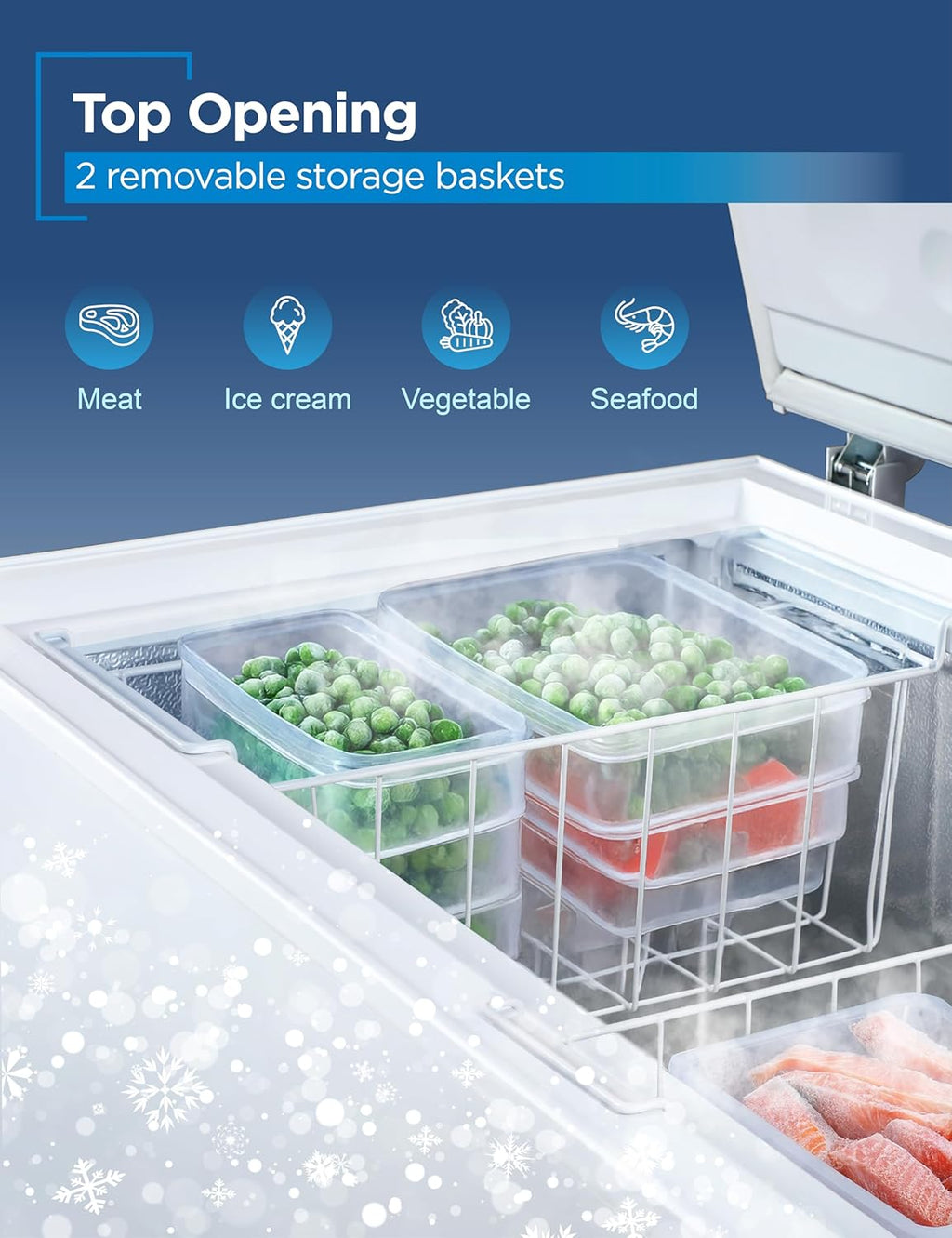 BLACK+DECKER 2.0 Cu. Ft. Compact Chest Freezer, Deep Freezer Holds Up To 70 Lbs. of Frozen Food wourant