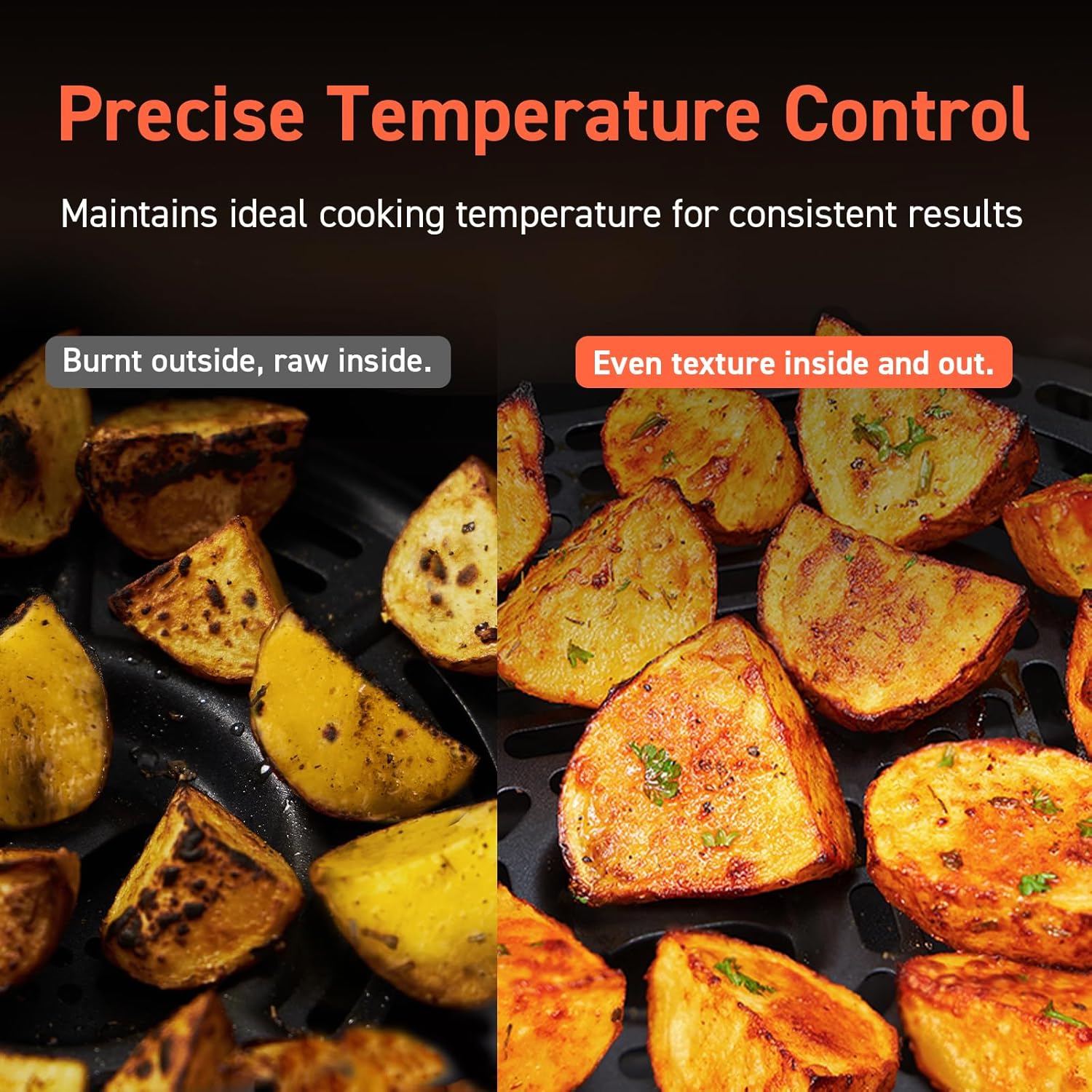 COSORI Air Fryer 9-in-1 Compact & Large 6-Qt Fast Turbo Modes Precise Heat for Even Results wourant