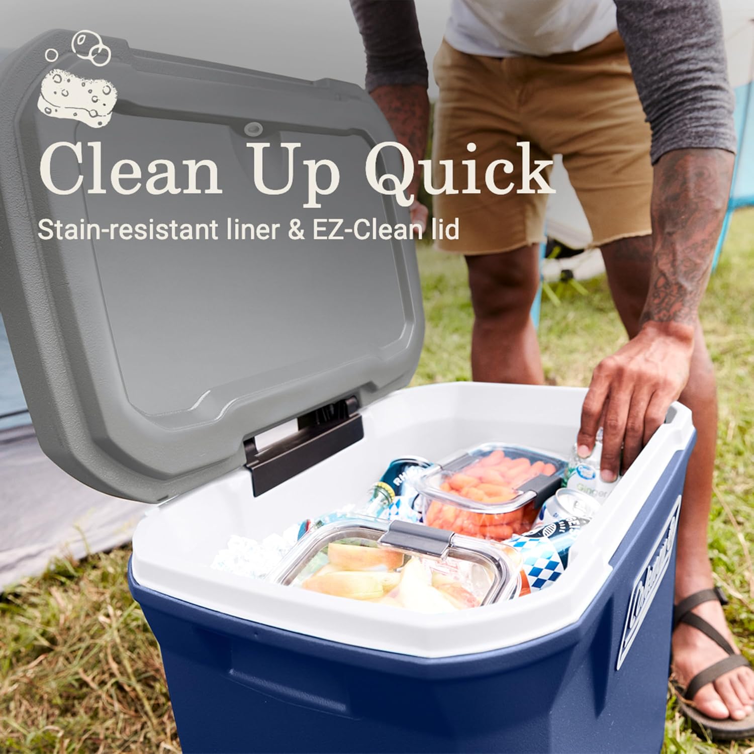 Coleman Insulated Portable Rolling Cooler with Wheels, Leak-Proof Outdoor Hard Cooler, Keeps Ice for Up to 5 Days, 100 Quart wourant