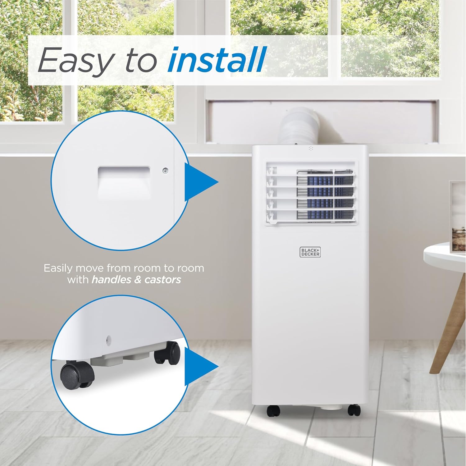 BLACK+DECKER 10,000 BTU Portable Air Conditioner for Rooms up to 450 Sq. with Remote Control, White wourant