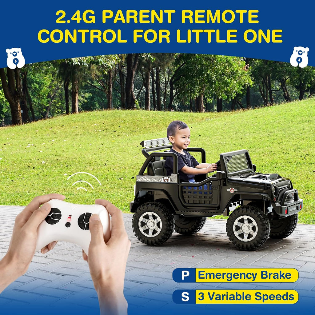 L8 Ride On Car, 2 Seater, 12V Kids Electric Car w/Remote Control, 4-Wheel Suspension, Bluetooth Speaker, Multi Music Modes, 3 Speeds, LED Lights, Xmas & Birthday Gift Ideas for Kids Ages 3+ wourant