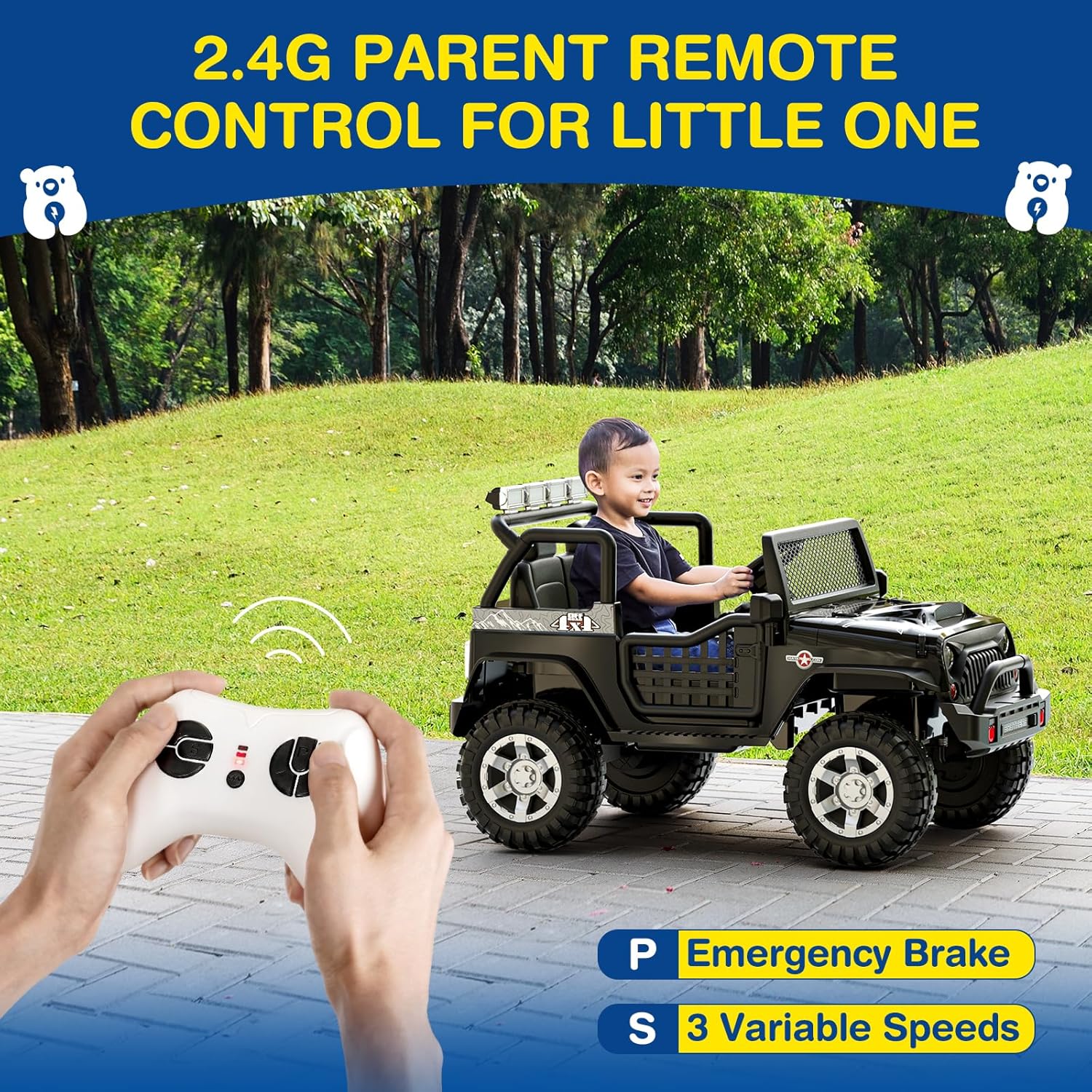 L8 Ride On Car, 2 Seater, 12V Kids Electric Car w/Remote Control, 4-Wheel Suspension, Bluetooth Speaker, Multi Music Modes, 3 Speeds, LED Lights, Xmas & Birthday Gift Ideas for Kids Ages 3+ wourant