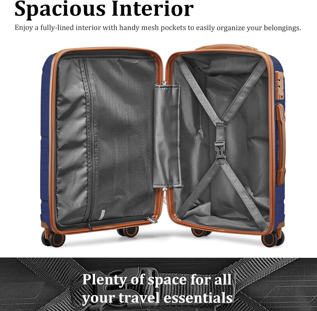 5-piece PP hardshell lightweight travel carry-on luggage set with dual spinner wheels and TSA lock wourant