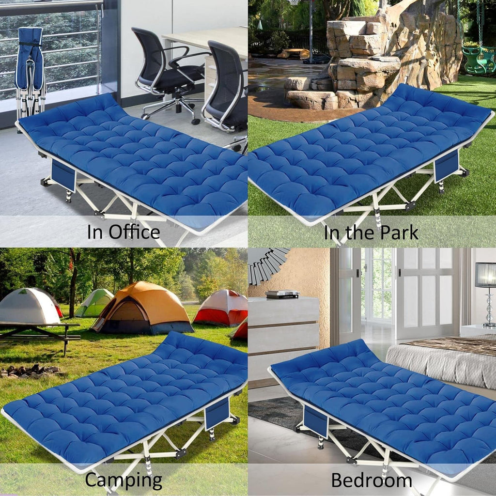 2 Pack Camping Cot with Mattress Comfortable Sleeping Cot Camping Cots for Adults 2 Person Folding Cot Heavy Duty Cots for Sleeping with Carry Bag Outdoor Indoor Home Vacation wourant