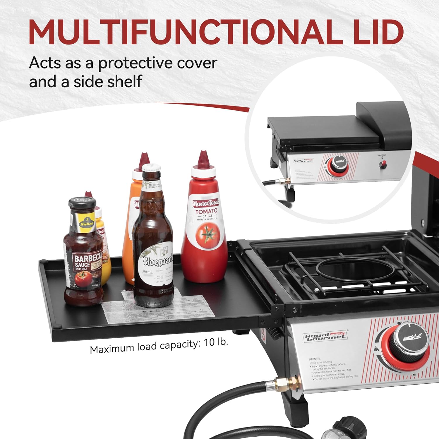 Royal Gourmet PD1305H 3 Burner Propane Gas Grill and Griddle Combo Lid 3-in-1 Grill Griddle Combo wourant