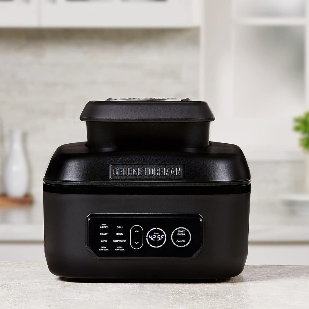 George Foreman Beyond Grill?7-in-1 Electric Indoor Grill with Air Fry Technology, MCAFD800D, Black, Large woonhhop
