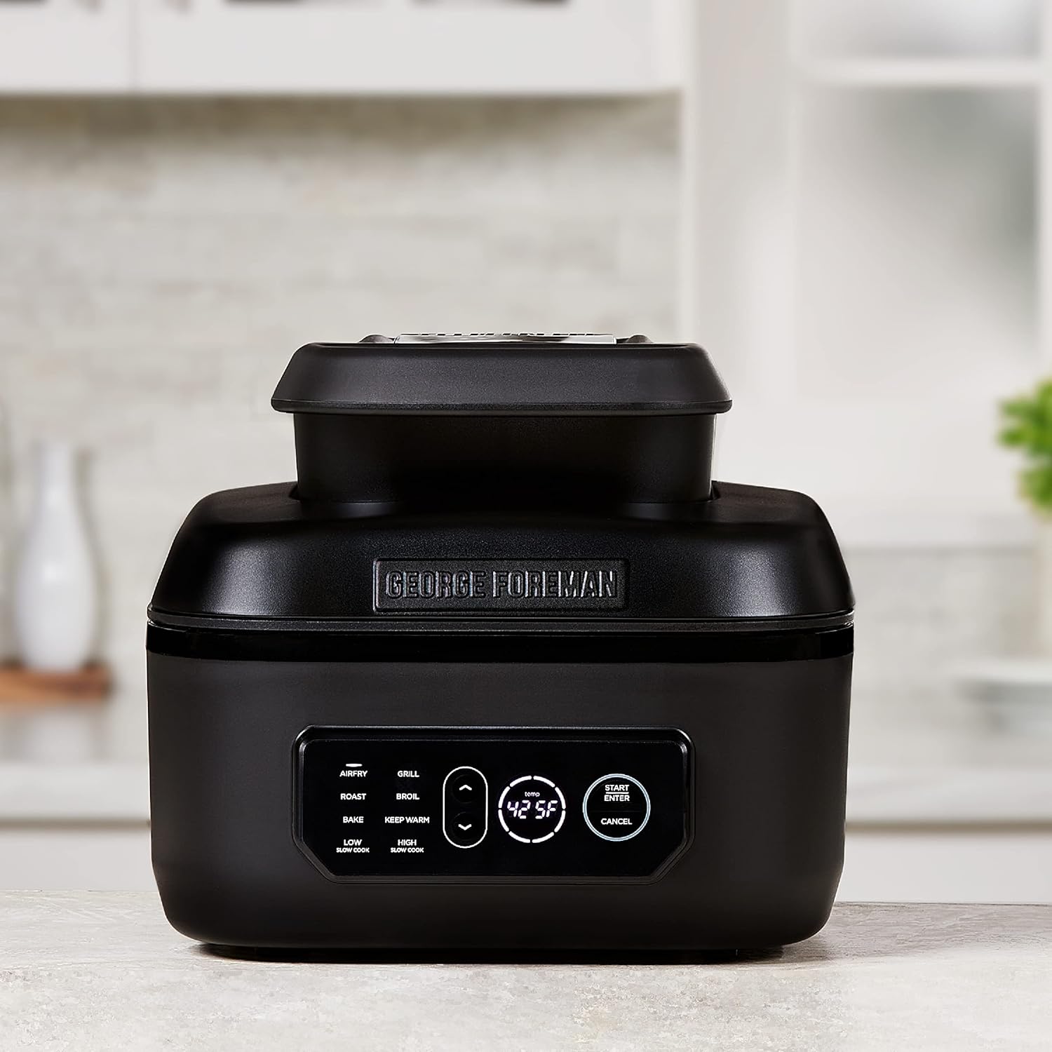 George Foreman Beyond Grill?7-in-1 Electric Indoor Grill with Air Fry Technology, MCAFD800D, Black, Large woonhhop