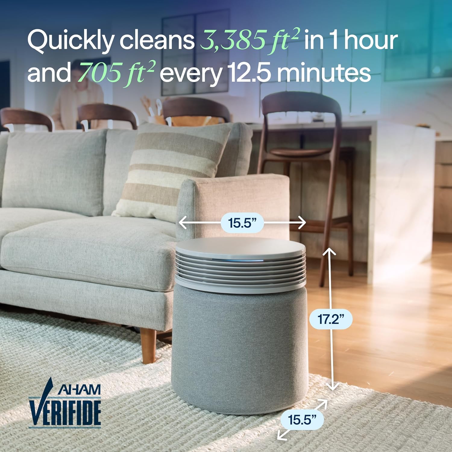 BLUEAIR Air Purifier for Large Rooms & Home - Odor Eliminating Cleans up to 3385 ft², HEPASilent, Smart WiFi, Auto Mode, Doubles as Table, Removes Dust, Smoke, Pet Hair, AHAM Verified, Blue Signature woonhhop