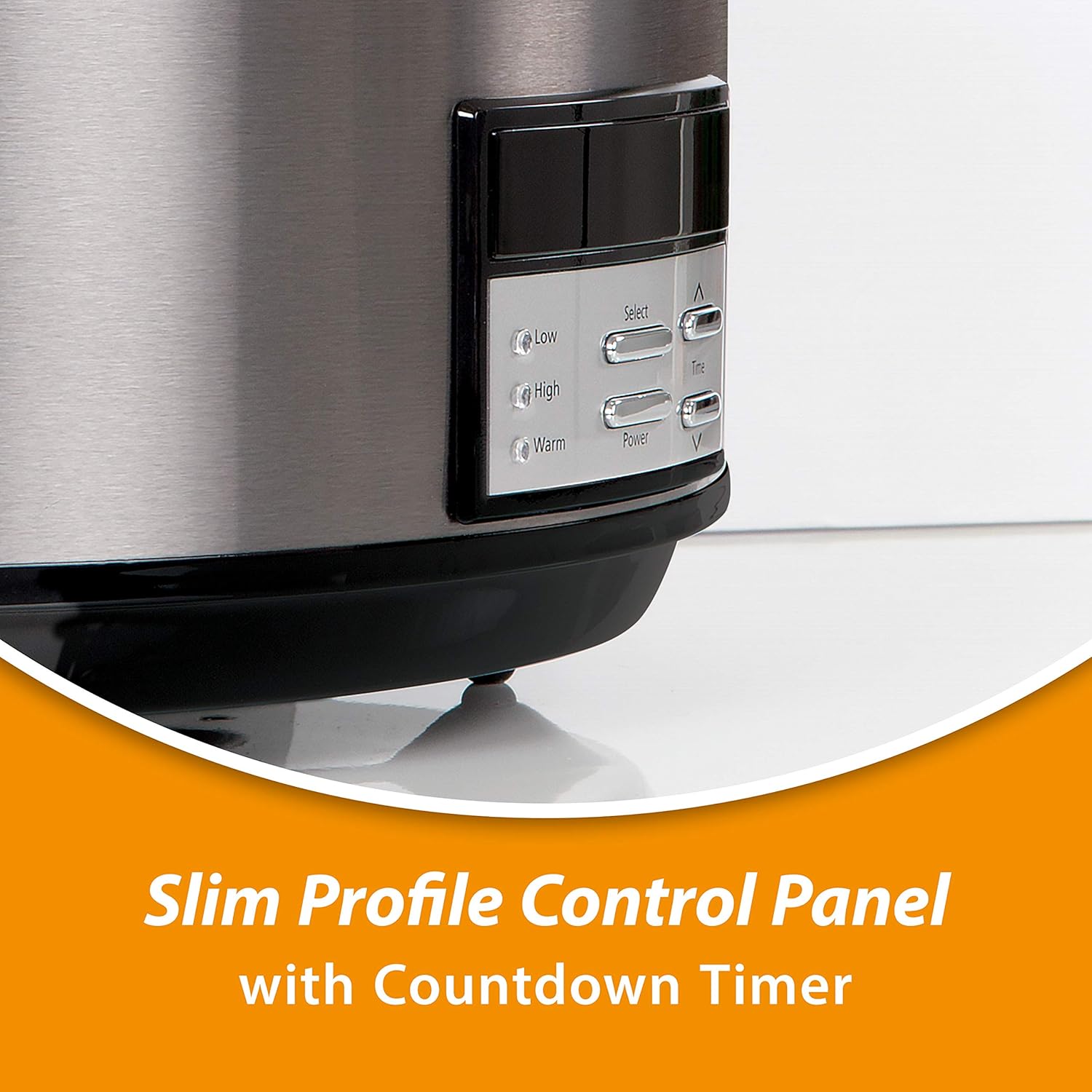 Large 8-Quart Programmable Slow Cooker with Auto Warm Setting Black Stainless Steel wourant