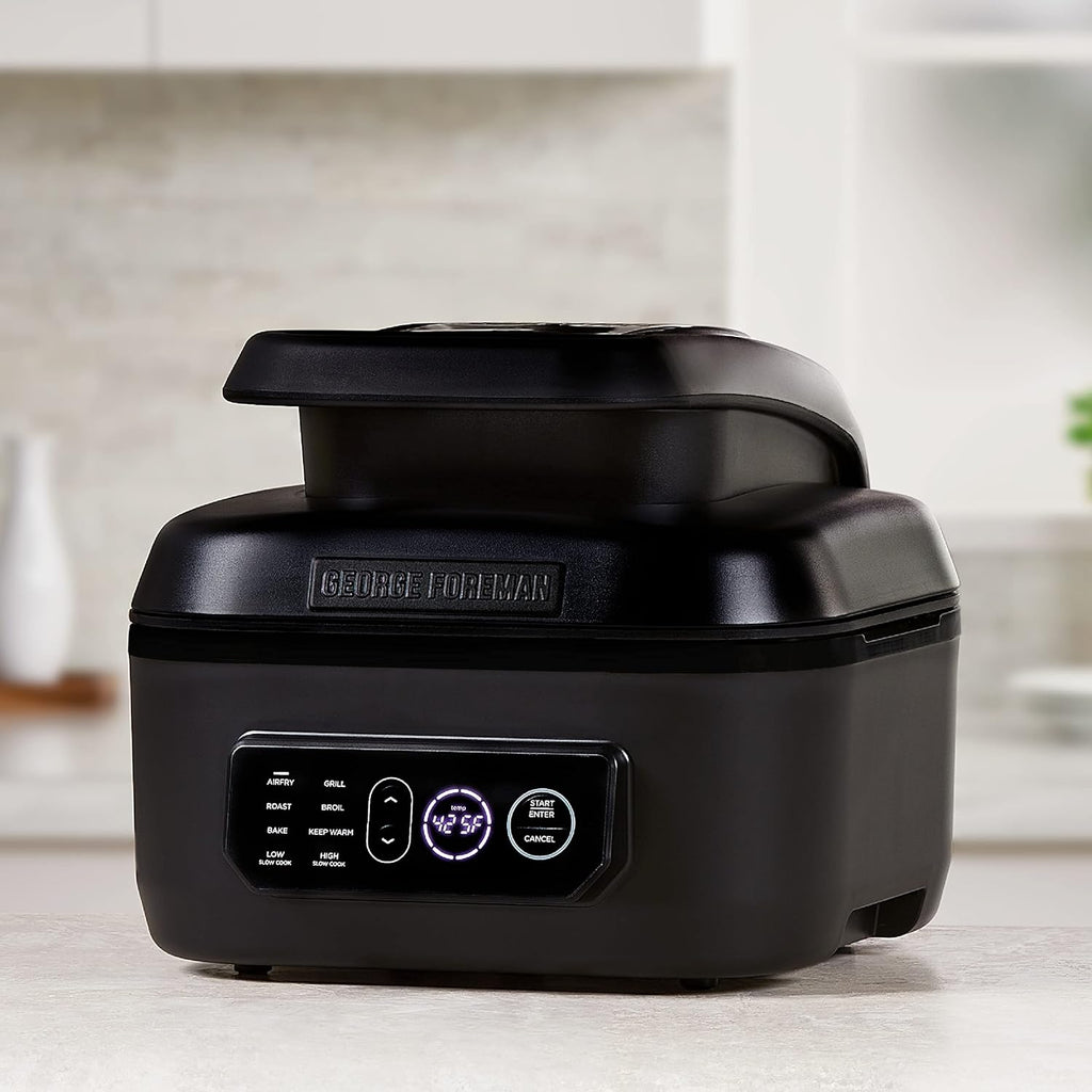 George Foreman Beyond Grill?7-in-1 Electric Indoor Grill with Air Fry Technology, MCAFD800D, Black, Large woonhhop
