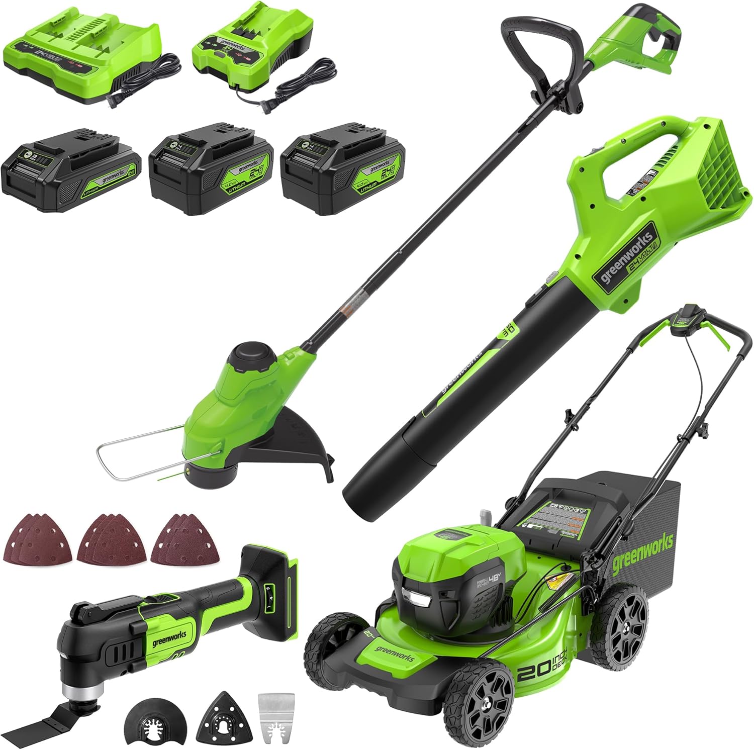 Greenworks 48V (24V x 2) 17" Cordless (Push) Lawn Mower (200+ Compatible Tools) wourant