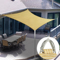 ShadeMart Heavy Duty 12' x 16' Beige Sun Shade Rectangle Pro Ring Shade Sail, 260 GSM Commercial Grade UPF50 Sunshade, Reinforced Corners & Edges - 5 Years Warranty (We Make Custom Size) woonhhop