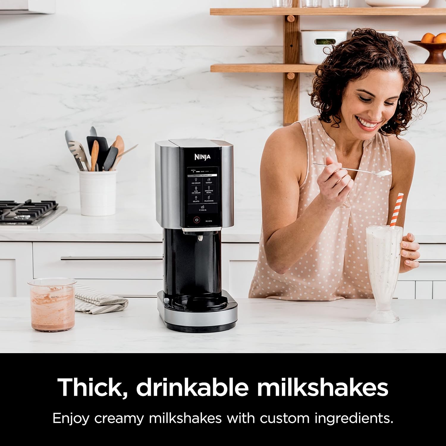 Ninja NC301 CREAMi Ice Cream Maker, for Gelato, Mix-ins, Milkshakes, Sorbet, Smoothie Bowls & More, 7 One-Touch Programs, with (2) Pint Containers & Lids, Compact Size, Perfect for Kids, Silver wourant