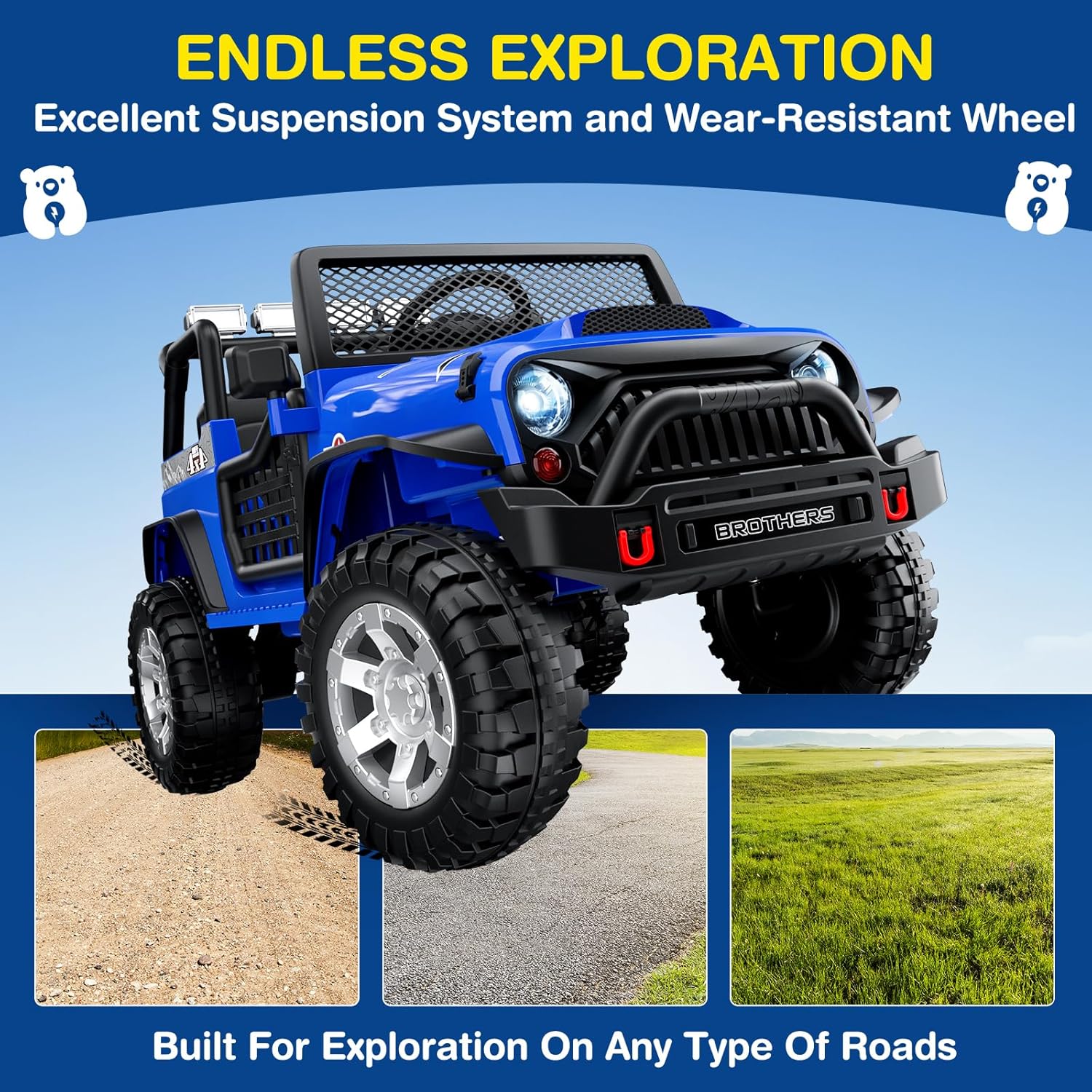 L8 Ride On Car, 2 Seater, 12V Kids Electric Car w/Remote Control, 4-Wheel Suspension, Bluetooth Speaker, Multi Music Modes, 3 Speeds, LED Lights, Xmas & Birthday Gift Ideas for Kids Ages 3+ wourant