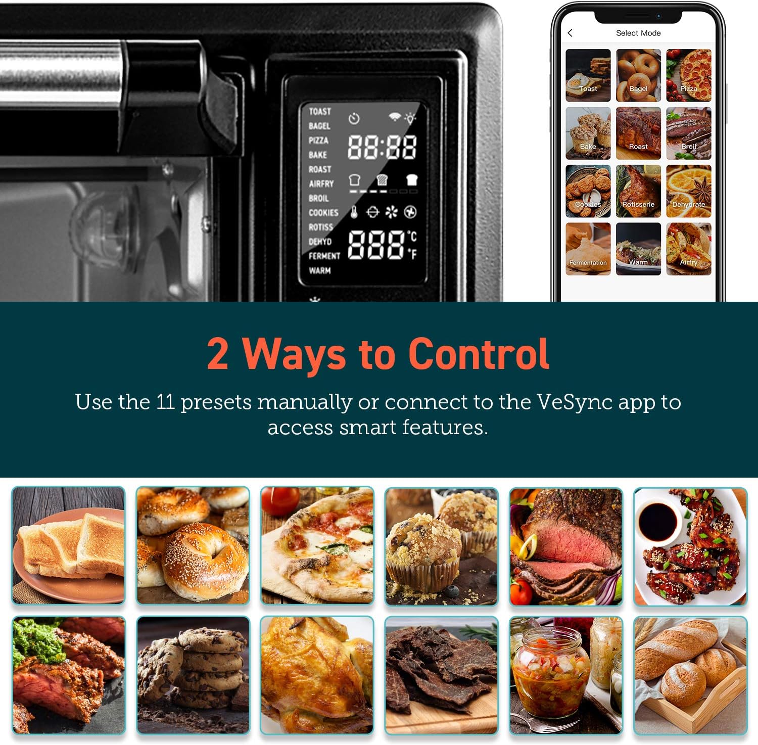 Air Fryer Toaster Oven Combo 13-in-1 32Qt APP & Voice Control Convection Oven Countertop wourant