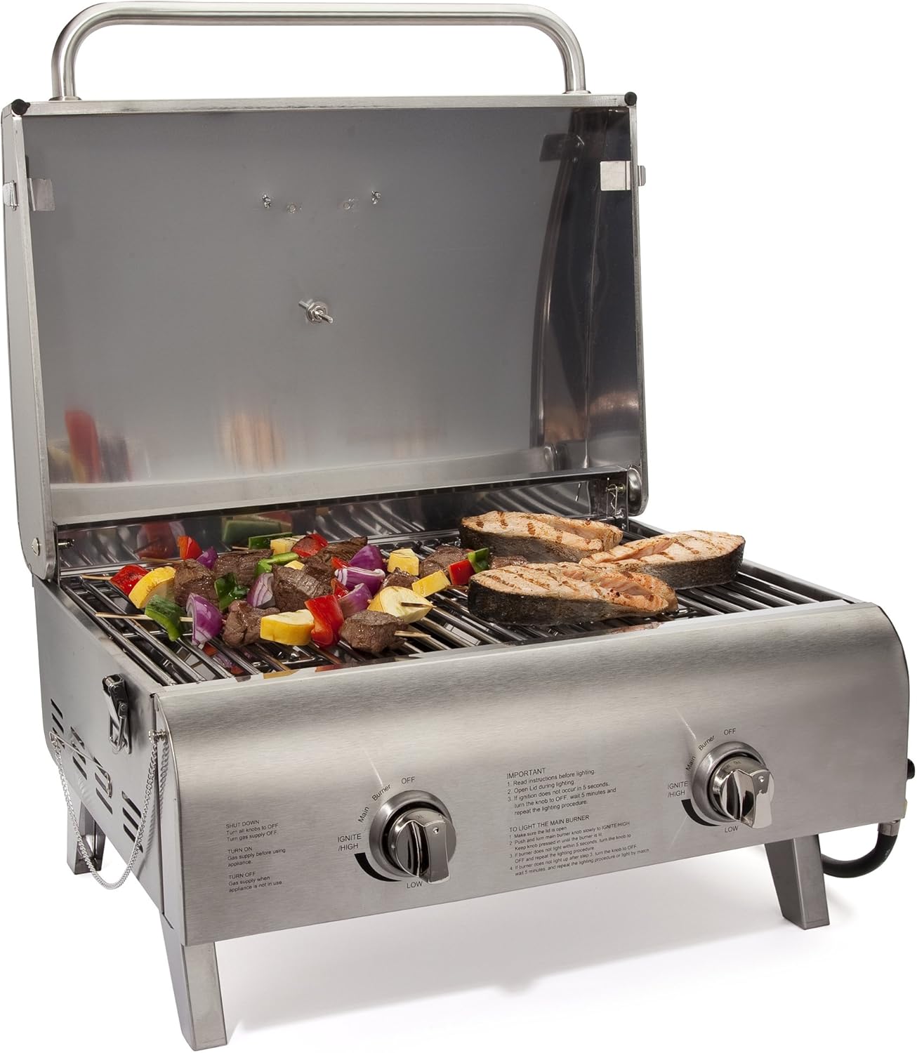 Cuisinart Chef Style Tabletop Portable Propane Grill 2 Burner Outdoor Gas Grill wourant