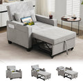 Adult Convertible Sleeper Chair Bed, 3-in-1 Pull-Out Sofa Bed with USB/Type-C Ports, Cup Holders, Side Pockets, Single Sofa wourant