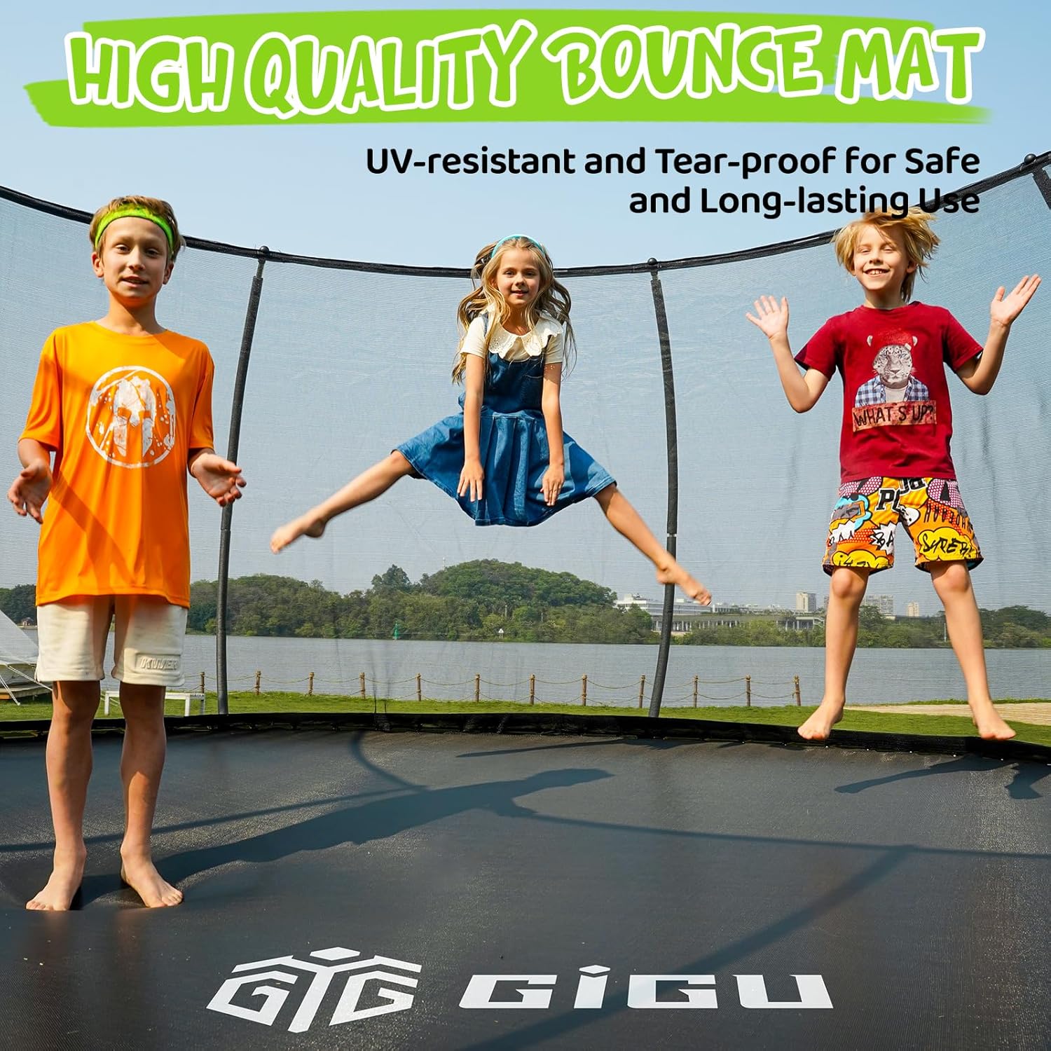 Gigu 10FT 12FT 14FT Recreational Trampolines with Enclosure Net and Ladder and Anti-Rust Coating, ASTM Approved Trampoline Outdoor for Kids and Adults Outdoor Yard Trampolines wourant