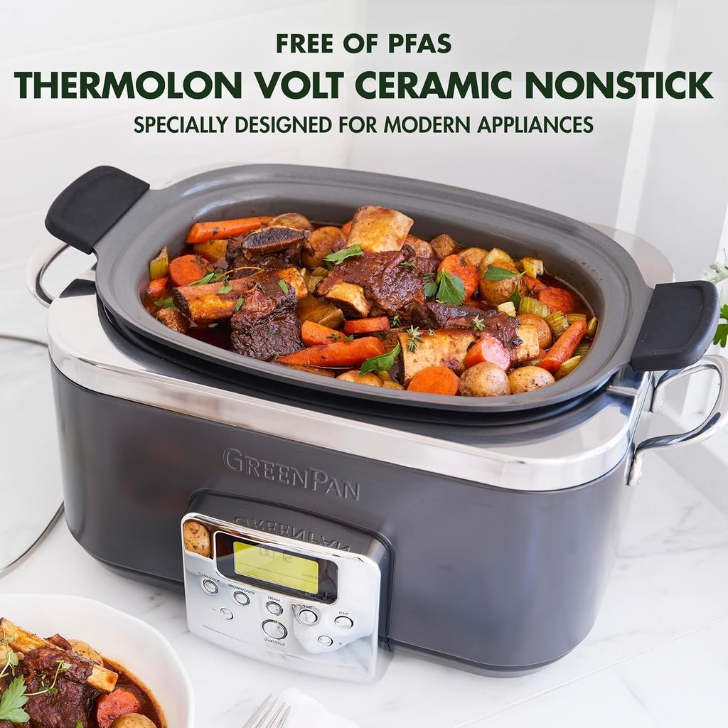 8-in-1 Programmable 6QT Electric Slow Cooker with Dishwasher-Safe Lid and Removable Base wourant