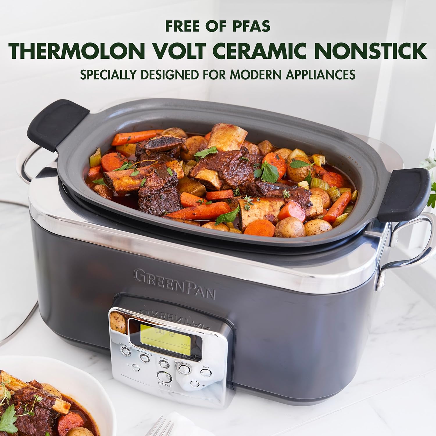 8-in-1 Programmable 6QT Electric Slow Cooker with Dishwasher-Safe Lid and Removable Base wourant