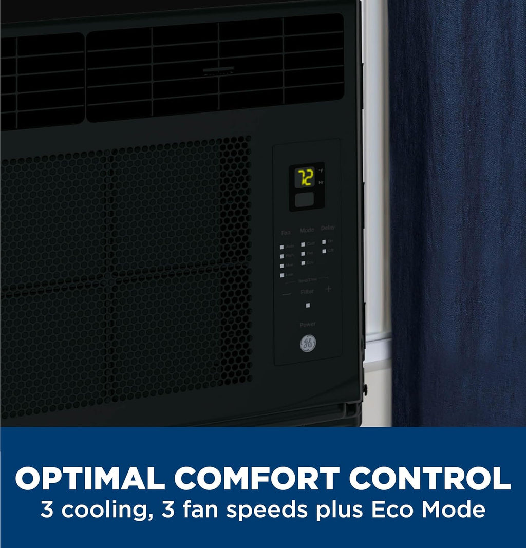 GE Window Air Conditioner Unit, 6,000 BTU for Small Rooms up to 250 sq ft. with Adjustable Fan and Cooling Settings, Perfect for Small Bedroom or Living Room, Easy Install Kit Included, White wourant