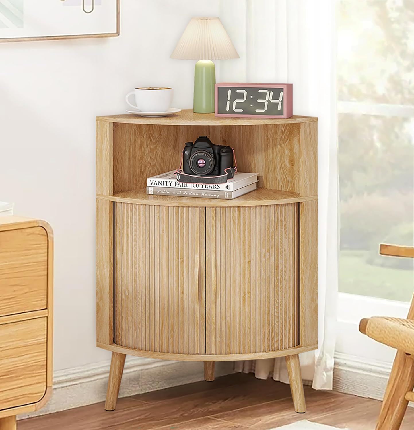 Corner Cabinet, 66.73'' Tall Modern Corner Bathroom Storage Cabinet wourant