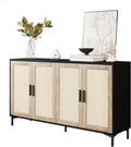 JASIWAY Buffet Cabinet with Storage 48" Rattan Sideboard Adjustable Shelves Modern Coffee Bar wourant