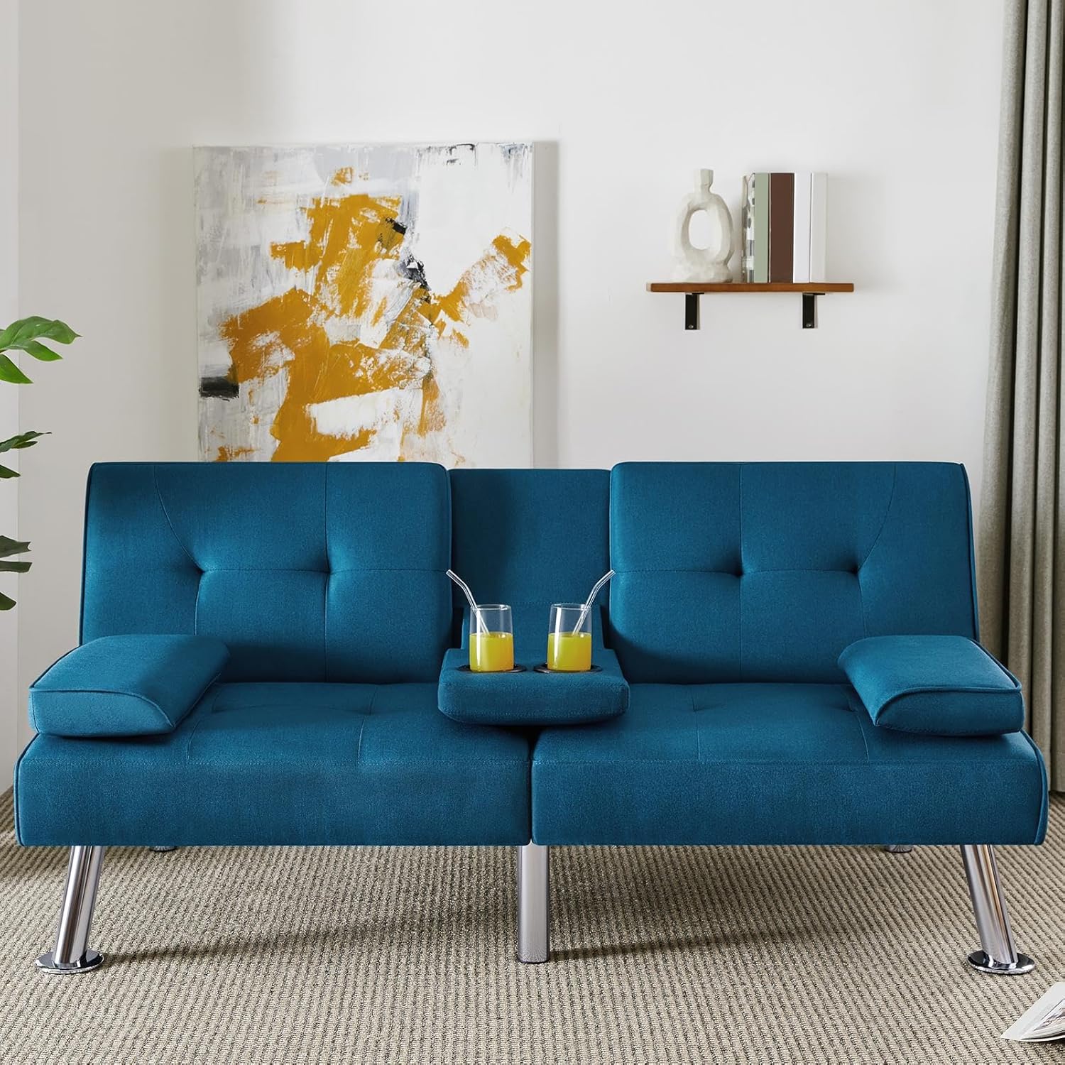 Convertible Sofa Bed Modern Imitation Leather Home Recliner Flip Double Sofa Folding Sofa Bed Guest Bed wourant