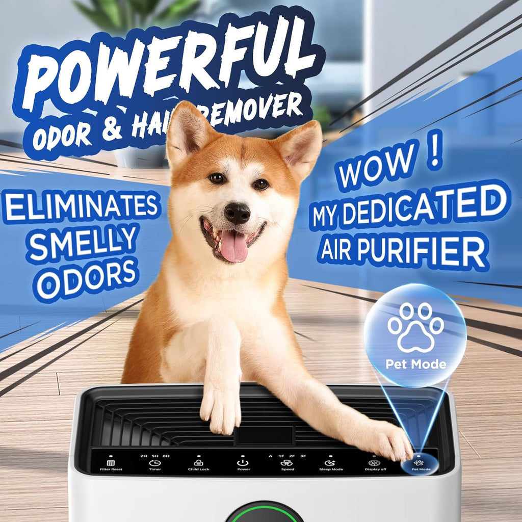 Air Purifiers for Home Large Room up to 2200sq.ft, MOOKA Air purifier for Home Pets with Washable Filter wourant