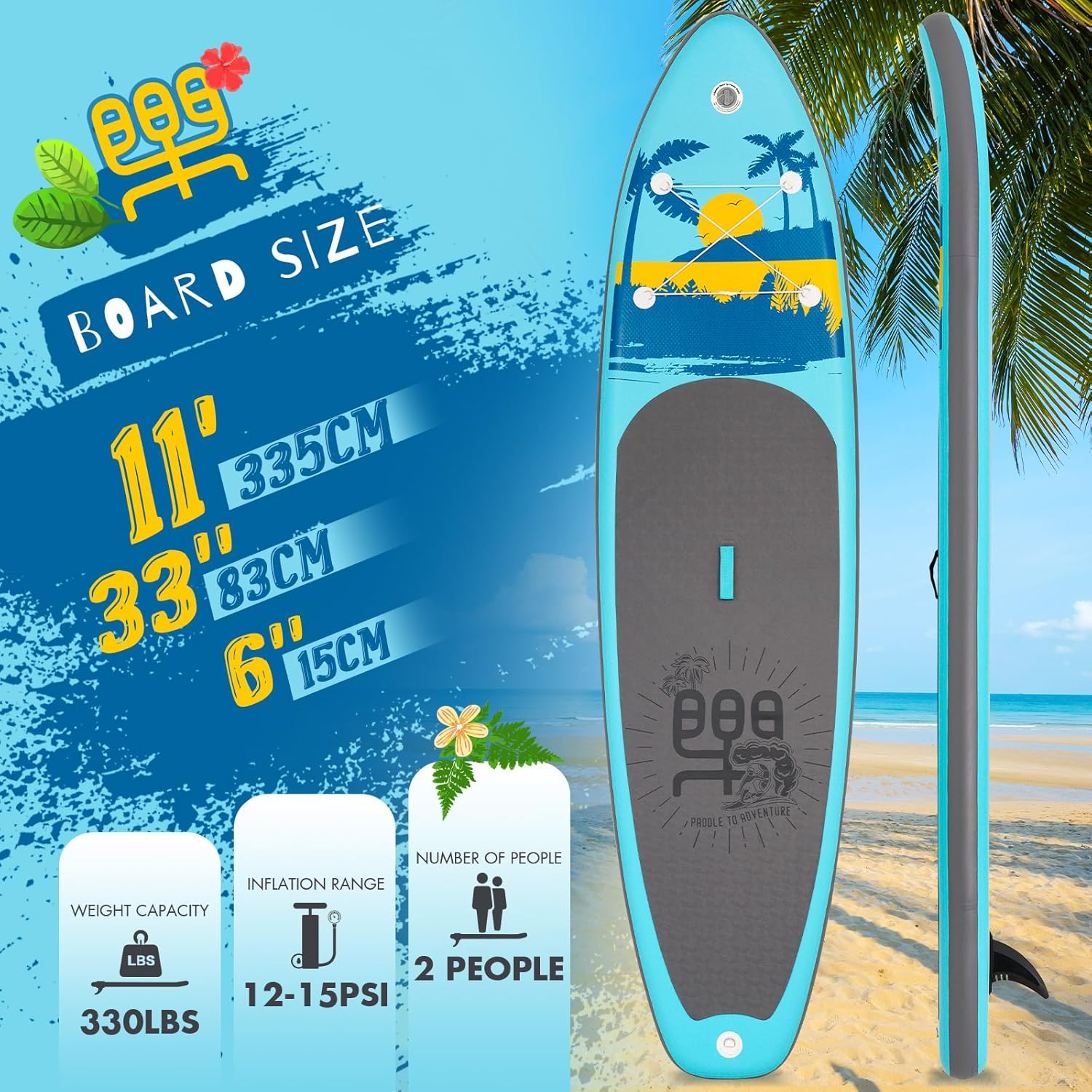 FunWater Inflatable Stand Up Paddle Board with Premium SUP Paddle Accessories, Non-Slip EVA Deck, 11'/10'6' Paddle wourant
