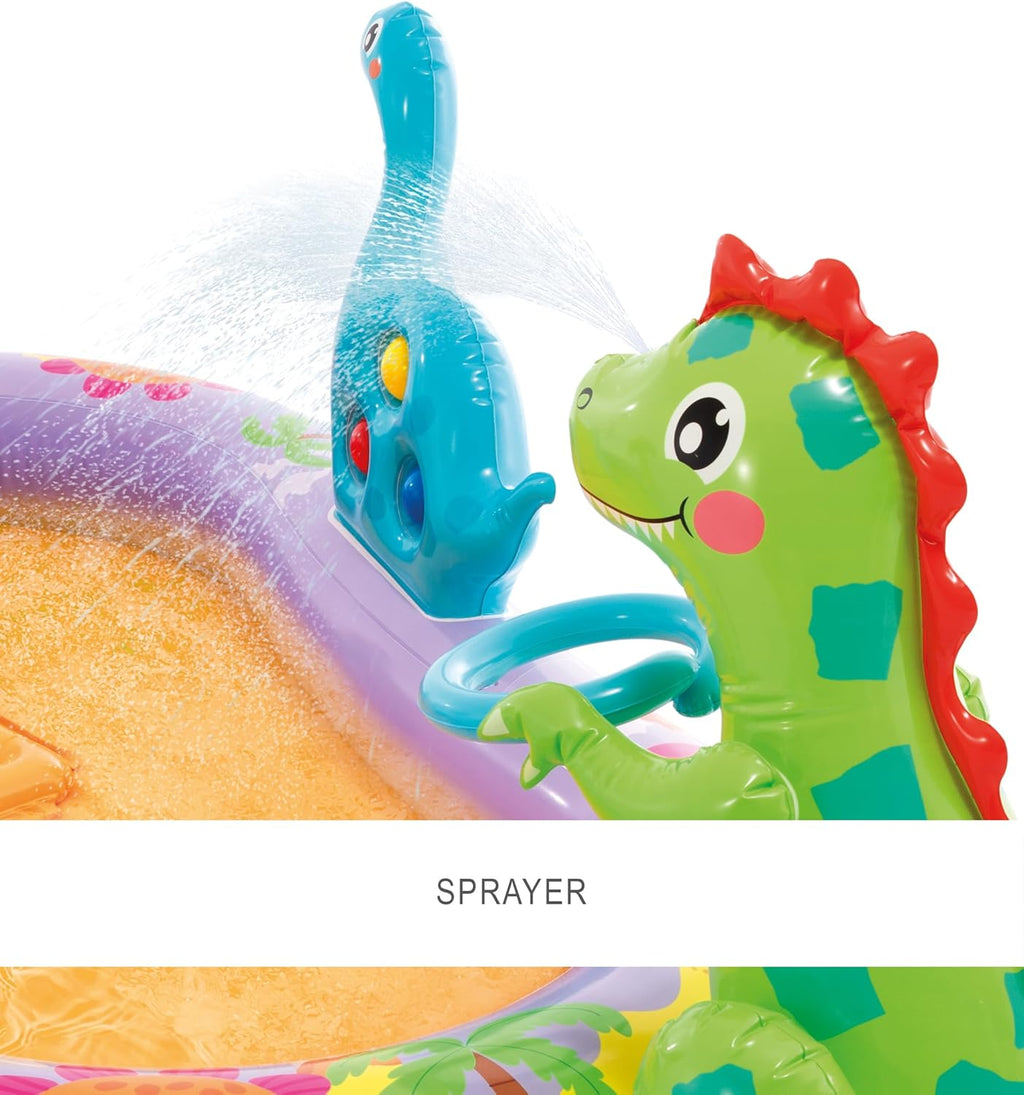 Intex 96" x 78" x 28" Inflatable Jungle Adventure Play Center Spray Kiddie Pool - Backyard Kids Water Slide, Outdoor Blow-Up Splash Pad for Toddlers wourant