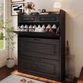 Shoe Cabinet with 3 Large Flip Drawers & 2 Storage Drawers, Narrow Shoe Organizer Cabinet Fits wourant