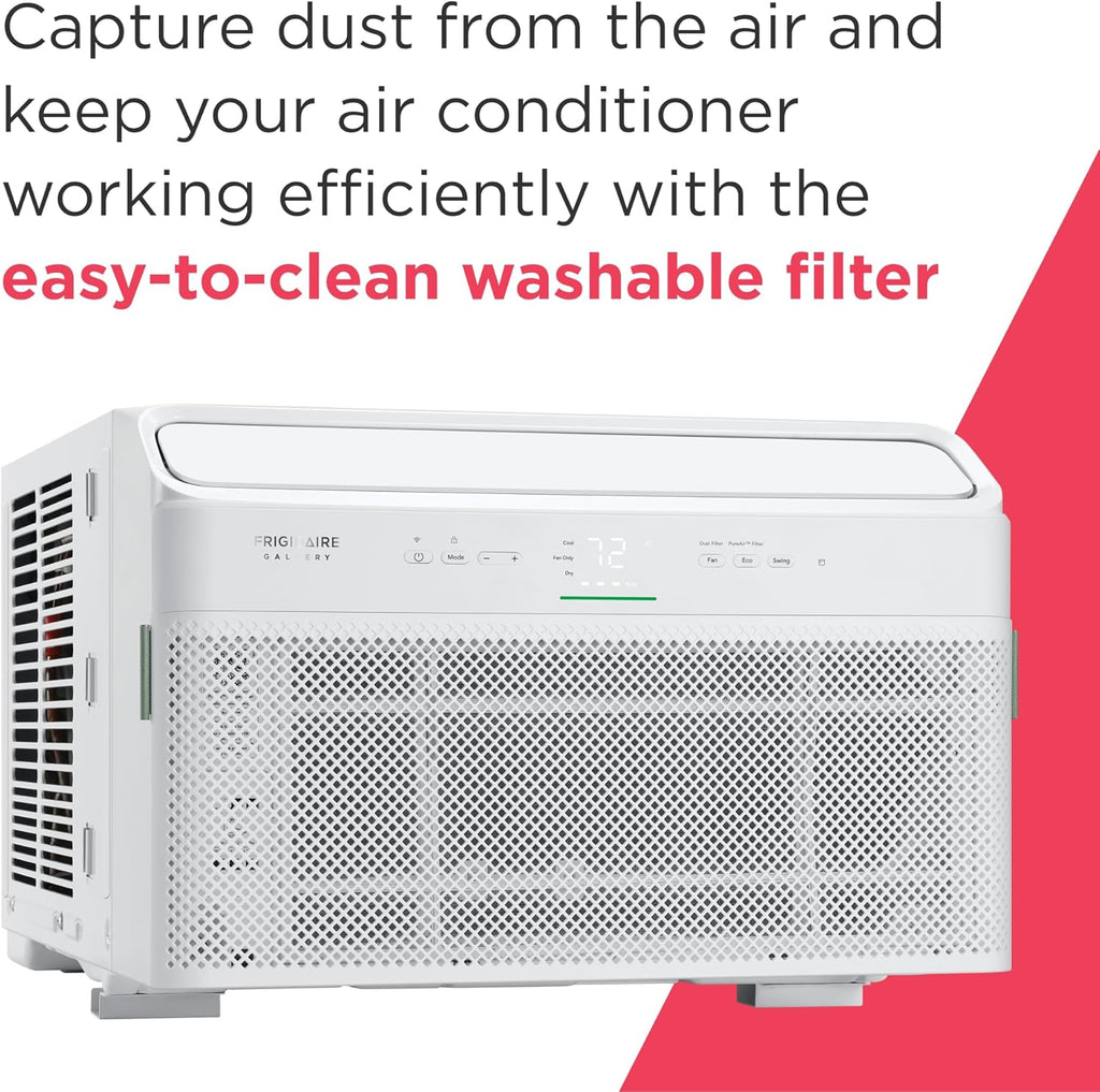 Frigidaire GHWQ103WC1 Inverter Quiet Temp Room Air Conditioner, 10,000 BTU with Wi-Fi Connected, Works with Alexa, Energy Star Certified, Easy-to-Clean Washable Filter, in White wourant