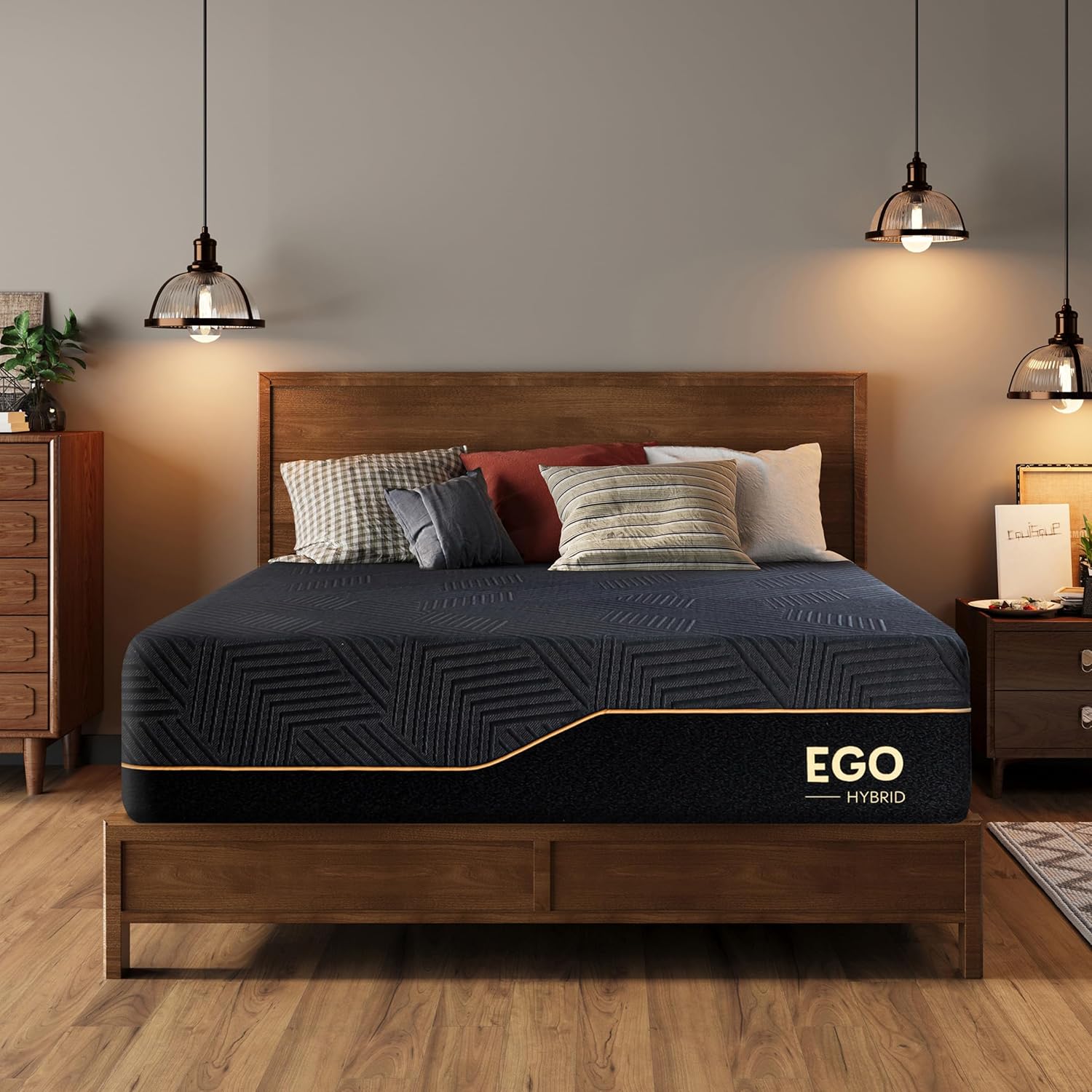 MLILY EGOHOME 14 Inch Queen Memory Foam Mattress for Back Pain, Cooling Copper Gel Bed in a Box, Foam Made in USA, CertiPUR-US Certified, Therapeutic Medium Firm, 60x80x14 Black woonhhop