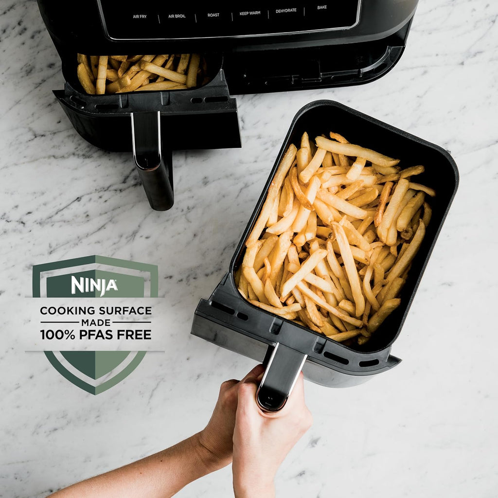 Ninja Foodi 10QT 6-in-1 DualZone Smart XL Air Fryer, 2 Independent 5QT Baskets, Smart Cook Thermometer, Match Cook, Smart Finish, Air Fry, Roast, Bake, Dehydrate, Reheat, Grey, DZ550 wourant