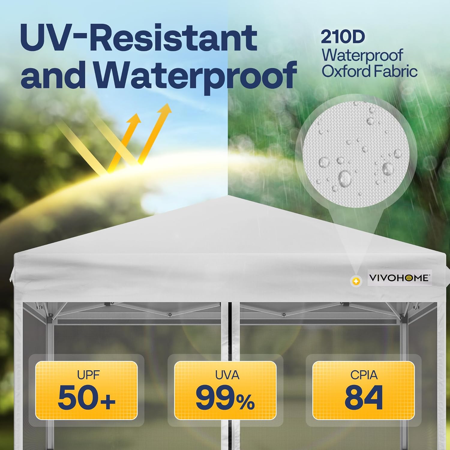 10x10ft Easy Pop-Up Canopy, Outdoor Screen Tent with Mosquito Netting, 2 Zipper Doors, and Roller Bag for Yard Camping Picnic Party Events, Beige wourant