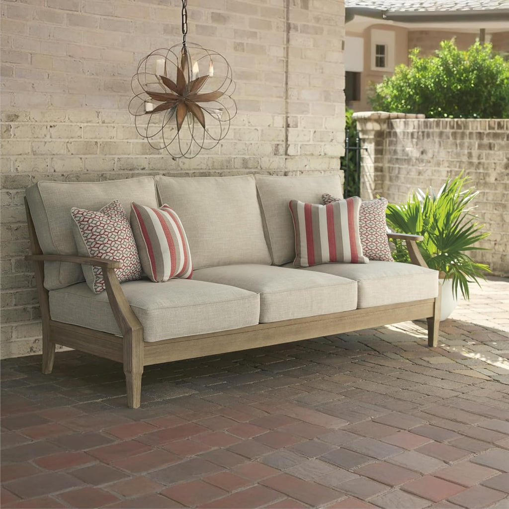Coastal view outdoor terrace eucalyptus sofa wourant