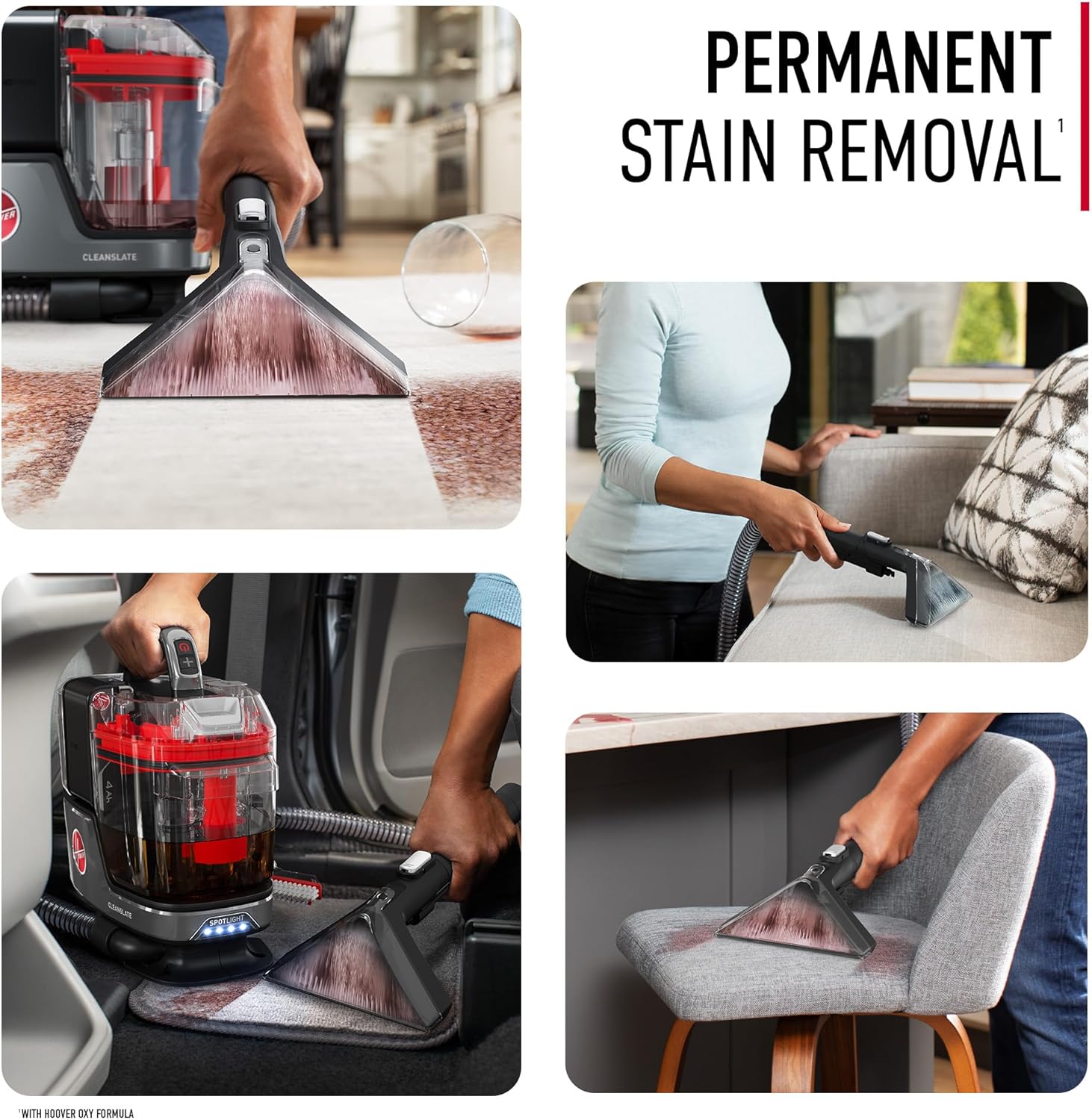 Hoover CleanSlate Plus Portable Carpet & Upholstery Spot Cleaner with Powerful Suction and Multiple Tools wourant