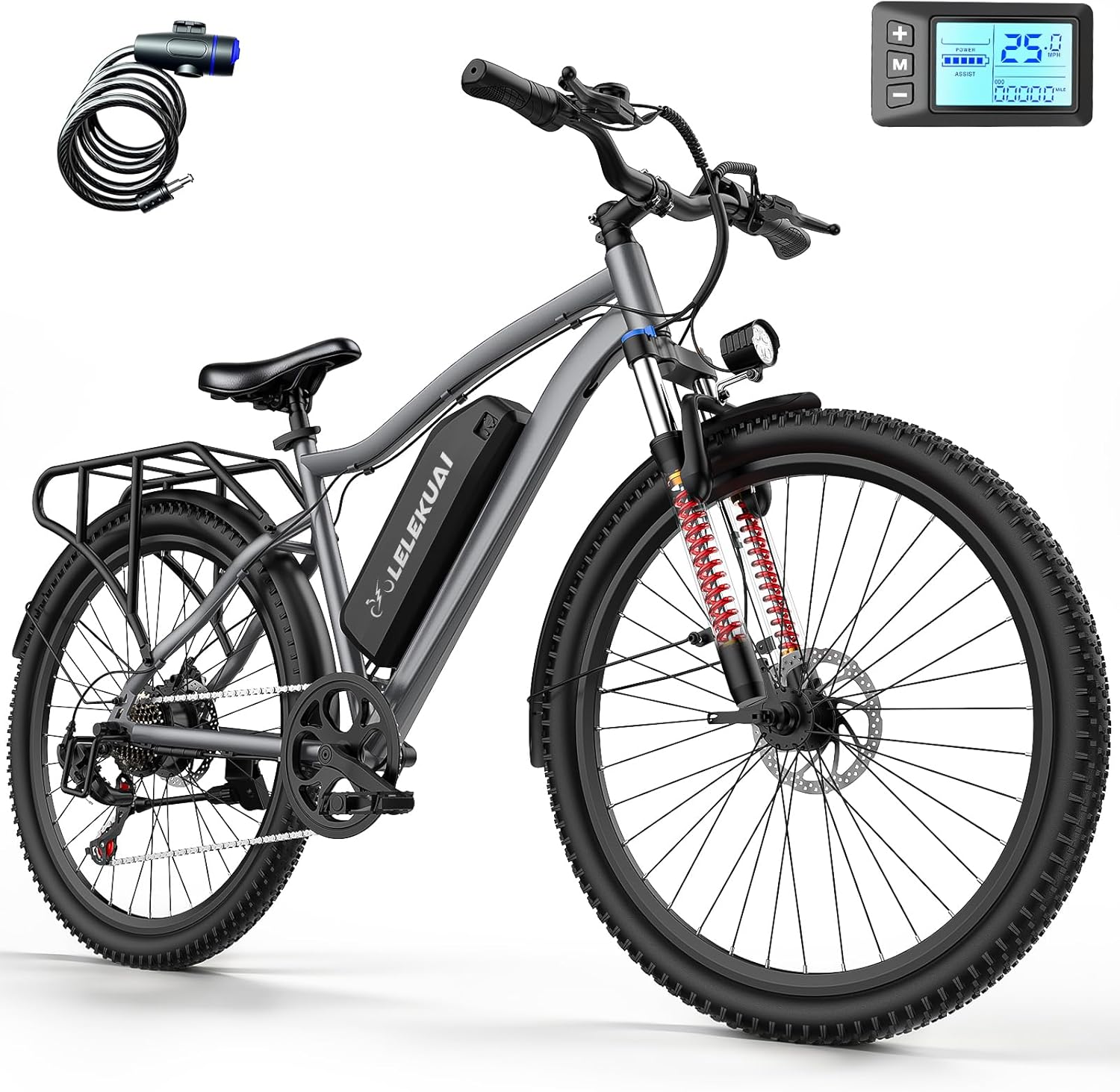 Electric Bike for Adults 26" Commuter Ebikes with 7-Speed Gears 25MPH Lightweight E Bike