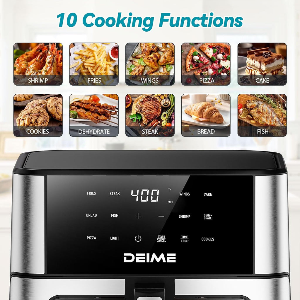 DEIME Air Fryer 10.2 QT Oilless 1700W Large Capacity Oven Air Fryers wourant
