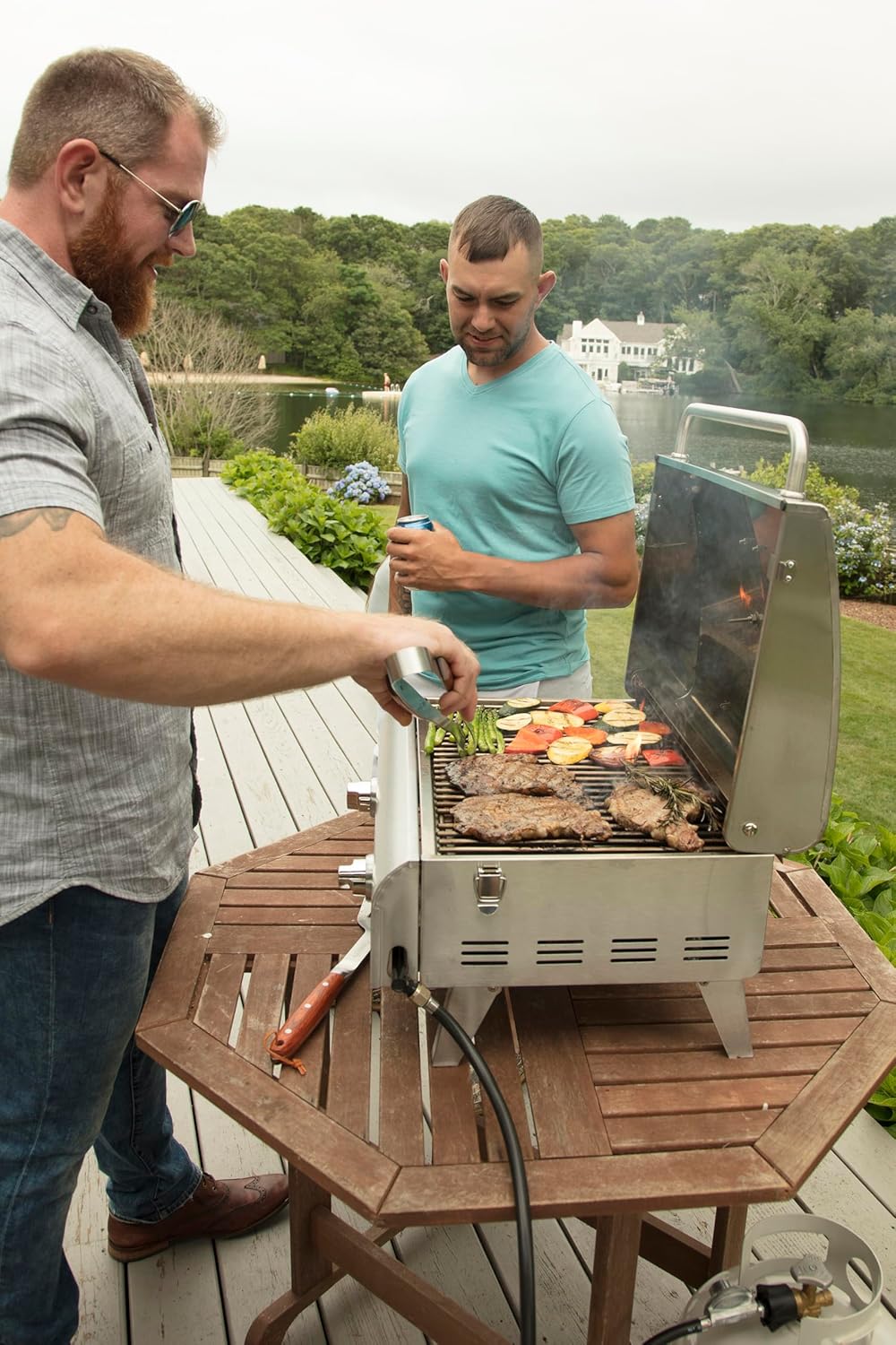 Cuisinart Chef's Style Tabletop Portable Propane Grill 20,000 BTU Stainless Steel Gas Grill wourant