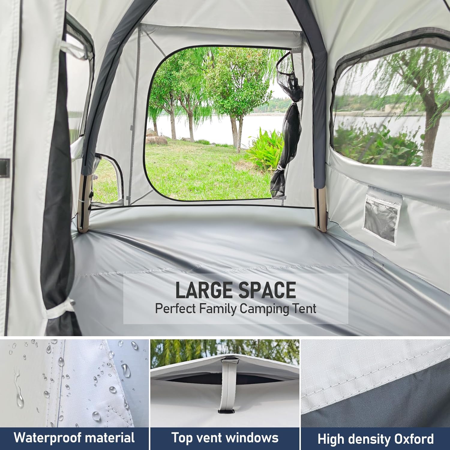 Automatic inflatable camping tent 3-4 people luxury camping adult waterproof inflatable house tent outdoor tent wourant