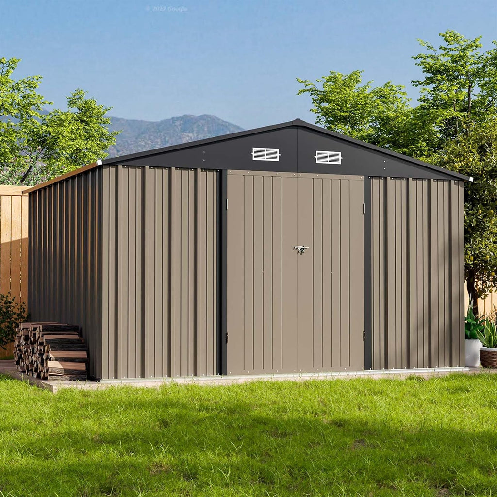 Patiowell 5x3 FT Outdoor Storage Shed Tool Shed with Sloping Roof and Lockable Door Metal Shed wourant