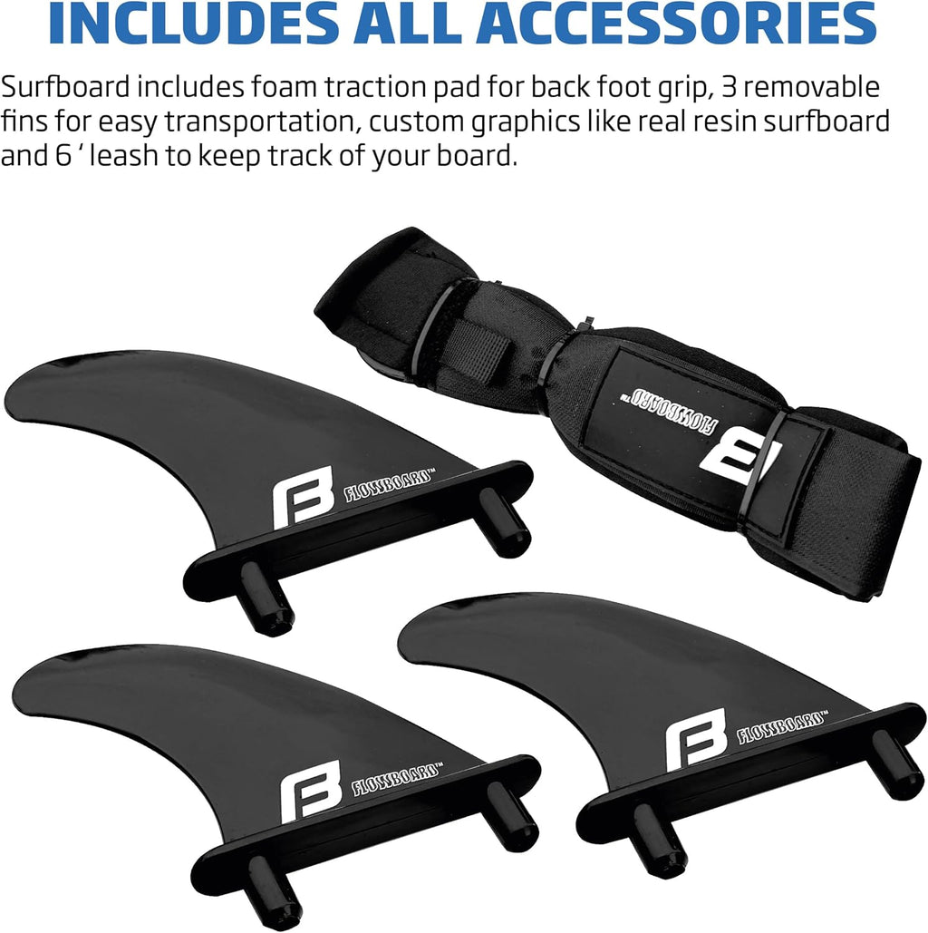 6 FUNBOARD Surfboard Softboard Foam Include (3) Fins 6 Foot Leash and (2) Wood Stringers wourant